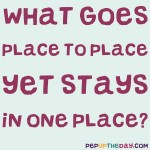 Riddle:  What goes place to place yet stays in one place?