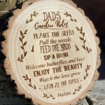 Personalised Engraved Garden Rules Log Slice 
