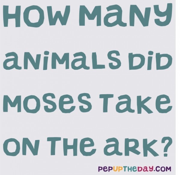 Riddle: How many animals did Moses take on the ark?