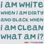 Riddle: I am white when I am dirty, and black when I am clean. What am I?