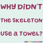 Riddle: Why didn't the skeleton use a towel?