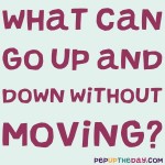 Riddle: What can go up and come down without moving?