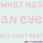 Riddle: What has an eye but can’t see?