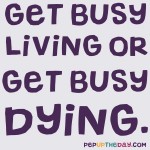 Quote of the Day - “Get busy living or get busy dying.” – Stephen King