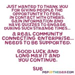 What Sue said when she joined the Peppers Club....