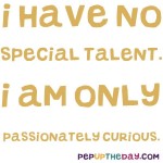 Quote of the Day - I have no special talent. I am only passionately curious. - Albert Einstein