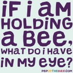 Riddle: If I Am Holding A Bee, What Do I Have In My Eye?