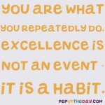 Quote of the Day - You Are What You Repeatedly Do. Excellence Is Not An Event – It Is A Habit. – Aristotle