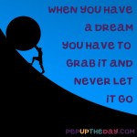 Quote of the Day: "When you have a dream, you've got to grab it and never let go."