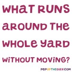 Riddle: What runs around the whole yard without moving?