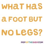 Riddle: What has a foot but no legs?